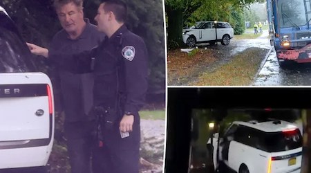 Видео от катастрофата в Хамптънс: Алек Болдуин се вряза челно в дърво – и то пред камера